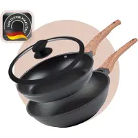 Rosmarino Pannenset inductie - Koekenpan 28 cm - Wokpan - Zwart