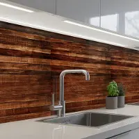 KitchenYeah Keuken achterwand 250x80 cm - Spatscherm zelfklevend Hardhout - Robuust - Patronen - Muurbeschermer - Spatwand fornuis
