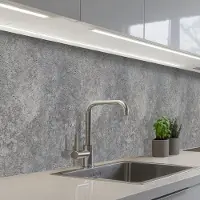 KitchenYeah Keuken achterwand 400x60 cm - Spatscherm zelfklevend Patronen - Industrieel - Beton print - Muurbeschermer - Spatwand fornuis