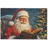 MuchoWow Deurmat 90x60 cm - Droogloopmat Kerstman - Kerst - Winter - Kerstboom - Mat voor binnen - Schoonloopmat - Deurmatten met print - Inloopmat