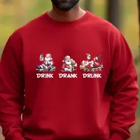 B&C Kersttrui Rood- Maat S - Uniseks- foute kersttrui- drink drank drunk. Kerst outfit