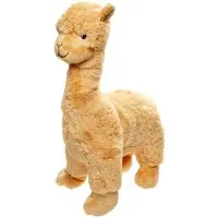 Duckiez Pluche knuffel alpaca - lichtbruin - Hoogte 35 Cm