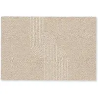 MuchoWow Deurmat 90x60 cm - Droogloopmat Parallelle lijnen - Lichte textuur - Beige - Mat voor binnen - Schoonloopmat - Deurmatten met print - Inloopmat