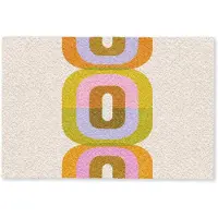 MuchoWow Deurmat 90x60 cm - Droogloopmat Stapel - Vormen - Geblokt - Oranje - Mat voor binnen - Schoonloopmat - Deurmatten met print