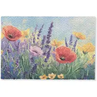 MuchoWow Deurmat 60x40 cm - Droogloopmat Weide - Bloemen - Kleurrijk - Mat voor binnen - Schoonloopmat - Deurmatten met print - Inloopmat
