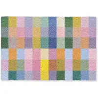 MuchoWow Deurmat 60x40 cm - Droogloopmat Blokken - Vierkant - Patroon - Gekleurd - Mat voor binnen - Schoonloopmat - Deurmatten met print - Inloopmat