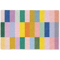 MuchoWow Deurmat 60x40 cm - Droogloopmat Stroken - Blauw - Patroon - Abstract - Mat voor binnen - Schoonloopmat - Deurmatten met print - Inloopmat
