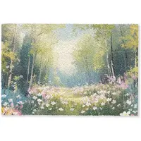 MuchoWow Deurmat 90x60 cm - Droogloopmat Bos - Schilderstijl - Kleurrijk - Mat voor binnen - Schoonloopmat - Deurmatten met print - Inloopmat