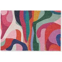 MuchoWow Deurmat 90x60 cm - Droogloopmat Vormen - Bochten - Kleurrijk - Abstract - Mat voor binnen - Schoonloopmat - Deurmatten met print - Inloopmat