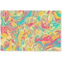 MuchoWow Deurmat 60x40 cm - Droogloopmat Geel - Roze - Blauw - Retro - Mat voor binnen - Schoonloopmat - Deurmatten met print - Inloopmat