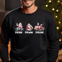 B&C Kersttrui zwart- Maat XL- Uniseks- foute kersttrui- drink drank drunk. Kerst outfit