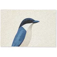 MuchoWow Deurmat 90x60 cm - Droogloopmat Illustratie - Blauw - Vogel - Mat voor binnen - Schoonloopmat - Deurmatten met print - Inloopmat
