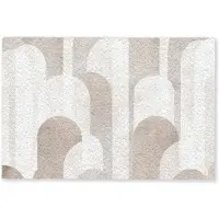MuchoWow Deurmat 60x40 cm - Droogloopmat Abstracte bogen - Modern - Beige - Mat voor binnen - Schoonloopmat - Deurmatten met print - Inloopmat