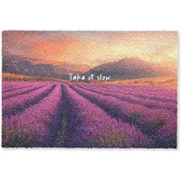 MuchoWow Deurmat 90x60 cm - Droogloopmat Lavendelveld - Quote - Zonsondergang - Mat voor binnen - Schoonloopmat - Deurmatten met print - Inloopmat