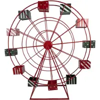 Clayre & Eef Kerstdecoratie Reuzenrad 167x59x170 cm Rood Metaal