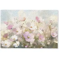 MuchoWow Deurmat 60x40 cm - Droogloopmat Bloemenveld - Lichte tinten - Geschilderd - Mat voor binnen - Schoonloopmat - Deurmatten met print - Inloopmat