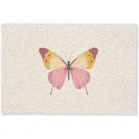 MuchoWow Deurmat 60x40 cm - Droogloopmat Vlinder - Illustratie - Roze - Mat voor binnen - Schoonloopmat - Deurmatten met print - Inloopmat