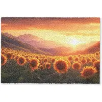 MuchoWow Deurmat 60x40 cm - Droogloopmat Zonnebloemen - Zonsondergang - Landschap - Mat voor binnen - Schoonloopmat - Deurmatten met print - Inloopmat