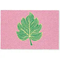 MuchoWow Deurmat 60x40 cm - Droogloopmat Blad - Groen - Illustratie - Minimalistisch - Mat voor binnen - Schoonloopmat - Deurmatten met print - Inloopmat