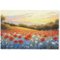 MuchoWow Deurmat 90x60 cm - Droogloopmat Klaproos - Bloemenveld - Kleurrijk - Mat voor binnen - Schoonloopmat - Deurmatten met print - Inloopmat
