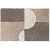 MuchoWow Deurmat 60x40 cm - Droogloopmat Raster - Halve cirkels - Contrast - Mat voor binnen - Schoonloopmat - Deurmatten met print - Inloopmat