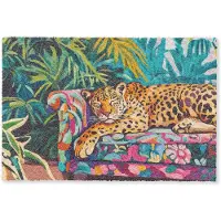 MuchoWow Deurmat 60x40 cm - Droogloopmat Luipaard - Kleurrijk - Tropisch - Mat voor binnen - Schoonloopmat - Deurmatten met print - Inloopmat