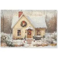 MuchoWow Deurmat 90x60 cm - Droogloopmat Kerst - Huis - Winter - Sneeuw - Mat voor binnen - Schoonloopmat - Deurmatten met print - Inloopmat