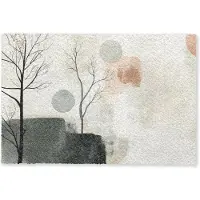 MuchoWow Deurmat 60x40 cm - Droogloopmat Wabi sabi - Beige - Plant - Mat voor binnen - Schoonloopmat - Deurmatten met print - Inloopmat