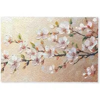 MuchoWow Deurmat 90x60 cm - Droogloopmat Bloesemtakken - Schilderachtig - Roze - Mat voor binnen - Schoonloopmat - Deurmatten met print - Inloopmat