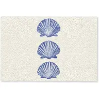 MuchoWow Deurmat 60x40 cm - Droogloopmat Schelpen - Blauw - Patroon - Mat voor binnen - Schoonloopmat - Deurmatten met print - Inloopmat