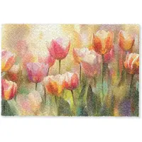 MuchoWow Deurmat 60x40 cm - Droogloopmat Tulpen - Sprookjesachtig - Kleurrijk - Mat voor binnen - Schoonloopmat - Deurmatten met print - Inloopmat