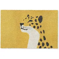 MuchoWow Deurmat 60x40 cm - Droogloopmat Cheetah - Illustratie - Geel - Mat voor binnen - Schoonloopmat - Deurmatten met print - Inloopmat