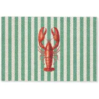 MuchoWow Deurmat 90x60 cm - Droogloopmat Kreeft - Strepen - Realistisch - Zomers - Mat voor binnen - Schoonloopmat - Deurmatten met print - Inloopmat