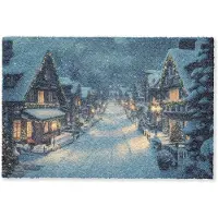 MuchoWow Deurmat 60x40 cm - Droogloopmat Kerstdorp - Kerst - Sneeuw - Winter - Mat voor binnen - Schoonloopmat - Deurmatten met print - Inloopmat