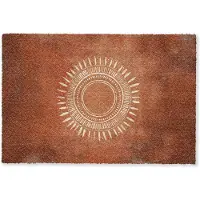 MuchoWow Deurmat 90x60 cm - Droogloopmat Abstract - Lijnen - Zonnestralen - Roodbruin - Mat voor binnen - Schoonloopmat - Deurmatten met print - Inloopmat