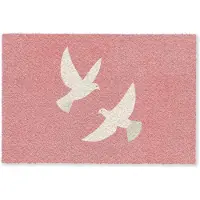 MuchoWow Deurmat 60x40 cm - Droogloopmat Duiven - Wit - Sierlijk - Mat voor binnen - Schoonloopmat - Deurmatten met print - Inloopmat