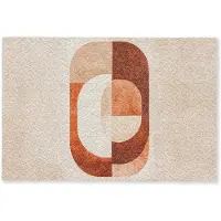 MuchoWow Deurmat 60x40 cm - Droogloopmat Illustratie - Abstract - Vormen - Rood - Mat voor binnen - Schoonloopmat - Deurmatten met print - Inloopmat
