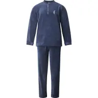 Gentlemen - warm heren huispak 114302 - fleece loungepak - donkerblauw - maat M