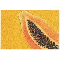 MuchoWow Deurmat 60x40 cm - Droogloopmat Papaja - Oranje - Topisch - Mat voor binnen - Schoonloopmat - Deurmatten met print - Inloopmat
