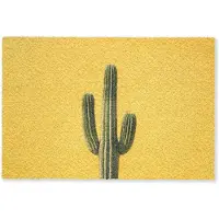 MuchoWow Deurmat 90x60 cm - Droogloopmat Cactus - Groen - Minimalistisch - Mat voor binnen - Schoonloopmat - Deurmatten met print - Inloopmat