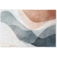 MuchoWow Deurmat 60x40 cm - Droogloopmat Abstract - Golven - Blauw - Mat voor binnen - Schoonloopmat - Deurmatten met print - Inloopmat
