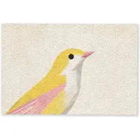 MuchoWow Deurmat 60x40 cm - Droogloopmat Vogel - Minimalistisch - Geel - Mat voor binnen - Schoonloopmat - Deurmatten met print - Inloopmat