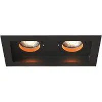 LEDVION – LED Inbouwspot Dubbel Rechthoek 185x100mm – Zwart – Dimbaar – Kantelbaar – GU10 – 2700K – 3W – IP20