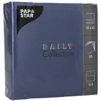 Papstar lunchservetten 32x32 cm, 3-laags, donkerblauw