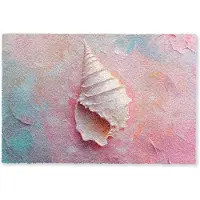 MuchoWow Deurmat 60x40 cm - Droogloopmat Schelp - Pastel - Pink - Mat voor binnen - Schoonloopmat - Deurmatten met print - Inloopmat