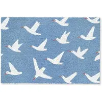MuchoWow Deurmat 90x60 cm - Droogloopmat Vogels - Wit - Patroon - Mat voor binnen - Schoonloopmat - Deurmatten met print - Inloopmat