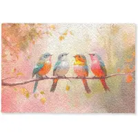 MuchoWow Deurmat 90x60 cm - Droogloopmat Vogels - Kleurrijk - Tak - Mat voor binnen - Schoonloopmat - Deurmatten met print - Inloopmat