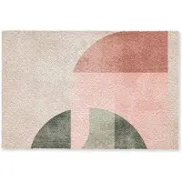 MuchoWow Deurmat 90x60 cm - Droogloopmat Cirkel - Abstract - Roze - Mat voor binnen - Schoonloopmat - Deurmatten met print - Inloopmat