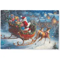 MuchoWow Deurmat 60x40 cm - Droogloopmat Kerstman - Rendier - Kerst - Sneeuw - Mat voor binnen - Schoonloopmat - Deurmatten met print - Inloopmat