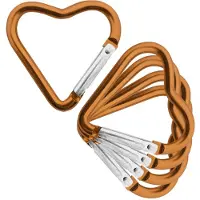 Combicraft Aluminium karabijnhaak hart 44x43x4,5mm oranje - per 5 stuks